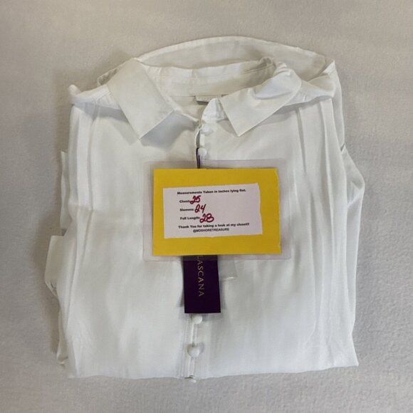 Lascana White Blouse Size 8 Balloon Long Sleeve - Picture 12 of 12